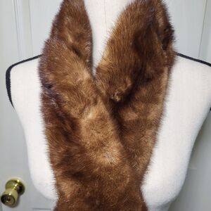 Vintage Woodward & Lothrop Real Mink Fur Collar – Velvet Lined – 1940s–60s